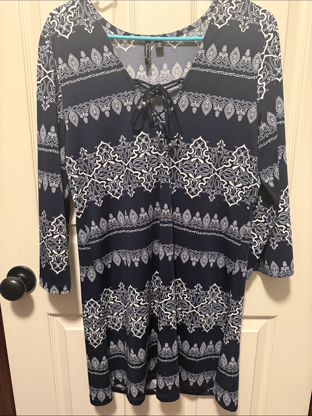 Navy bathing suit throw over dress/ beach wear